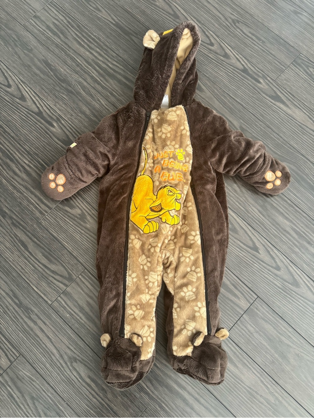 Disney Baby Lion King Simba Winter Bunting Snowsuit 6-12M Fleece Footie